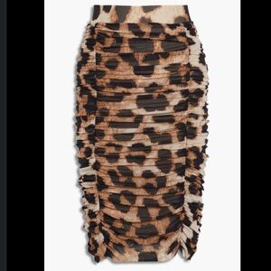 GANNI Size 38 6 S/M Ruched Leopard Skirt 🐆